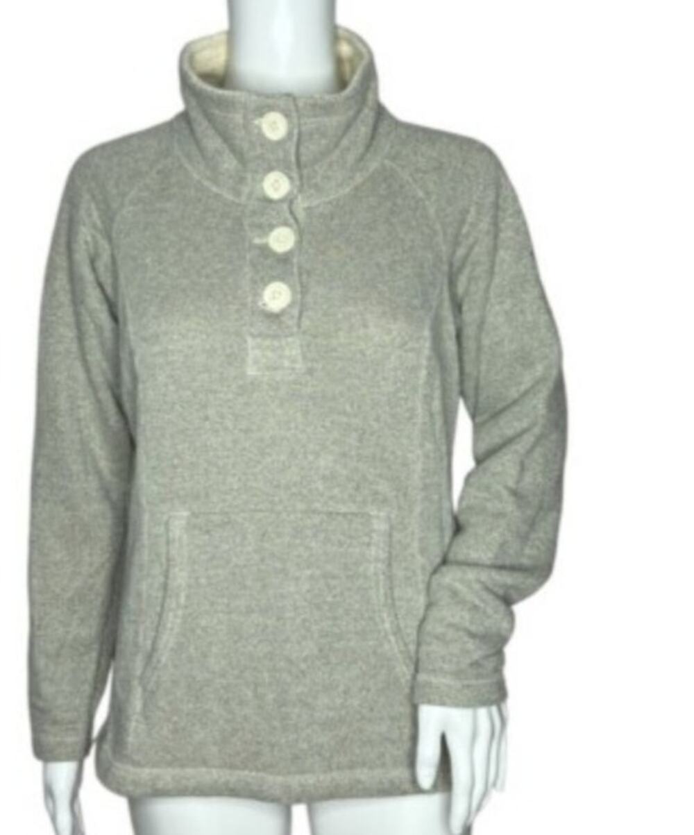 Columbia Gray Heather 1/4 Button-Up Women's Size S